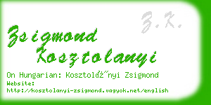 zsigmond kosztolanyi business card